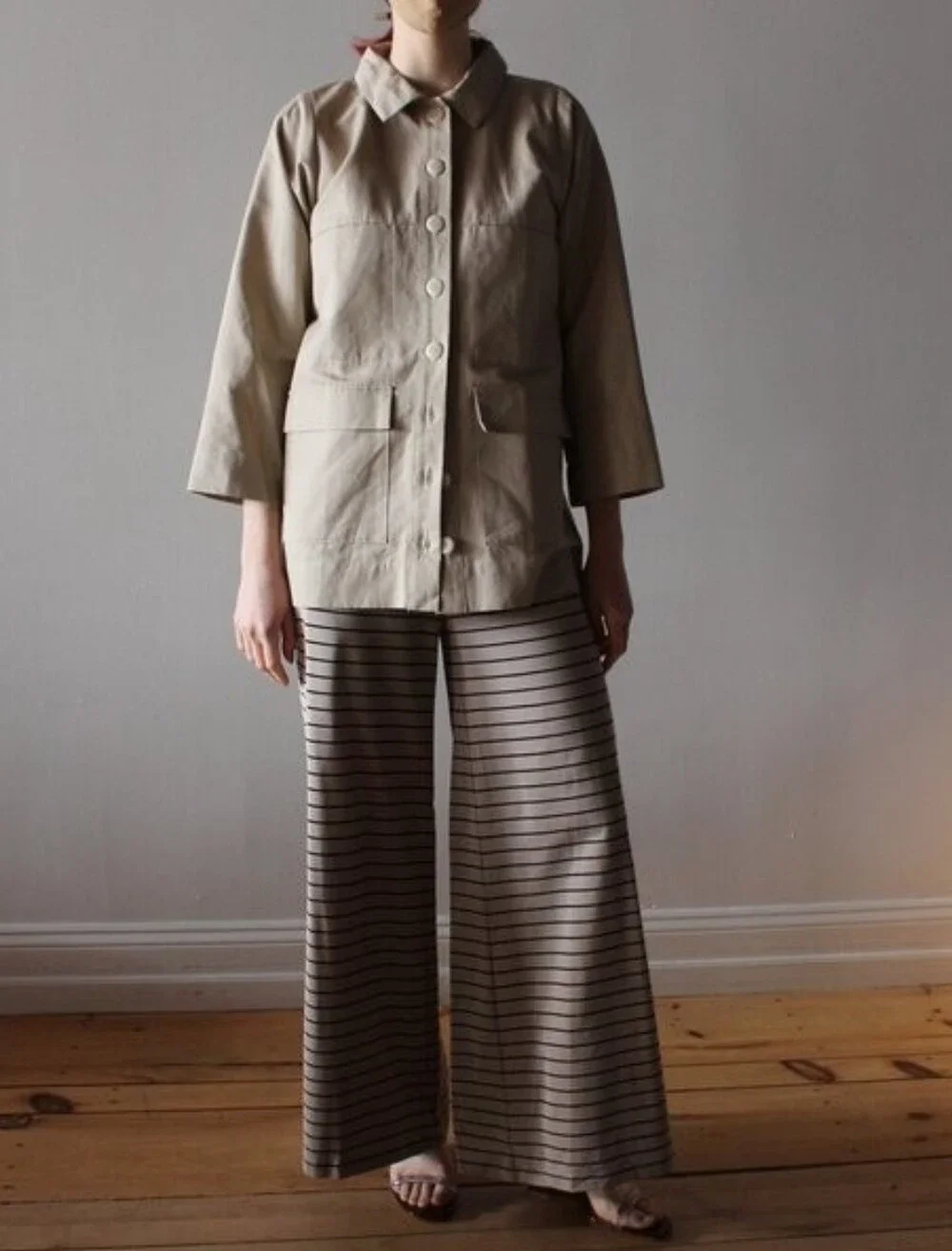 Ilana Kohn Mabel Jacket Natural Cotton Utility Button Front Size Small - Picture 2 of 7